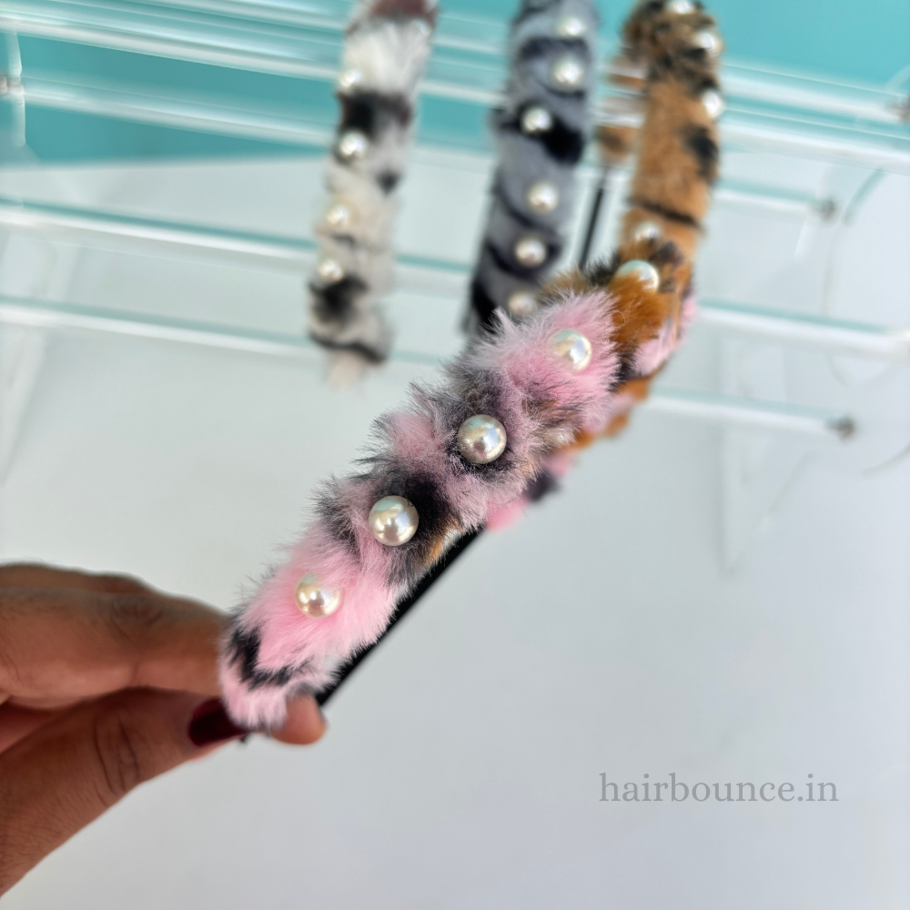 Pearl Fur Headband