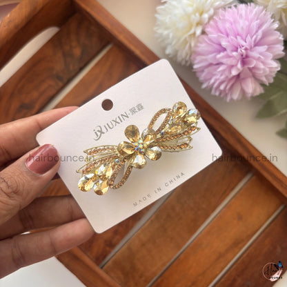 Radiant Bloom Crystal Center Clip