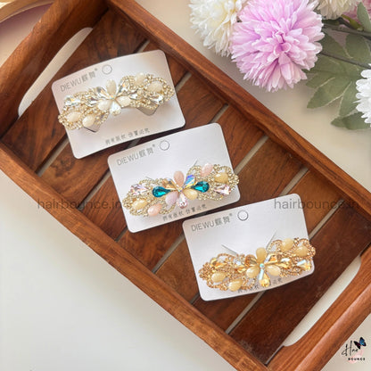 Celestial Bloom Crystal Hair Clip