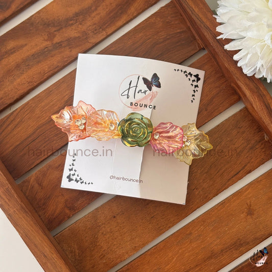 Autumn Glow Floral Hair Barrette – Assorted Colour