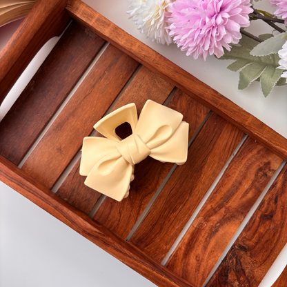 Colourful Matte Finish Bow Hair Claw - Large
