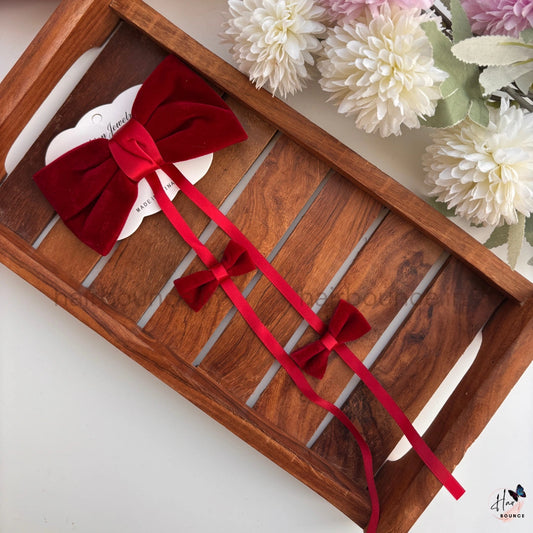 Velvet Ribbon Bow Hair Clip – Long Tail Statement Bow Clip
