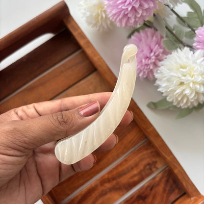 Pastel Swirl Curve Banana Clip - Medium