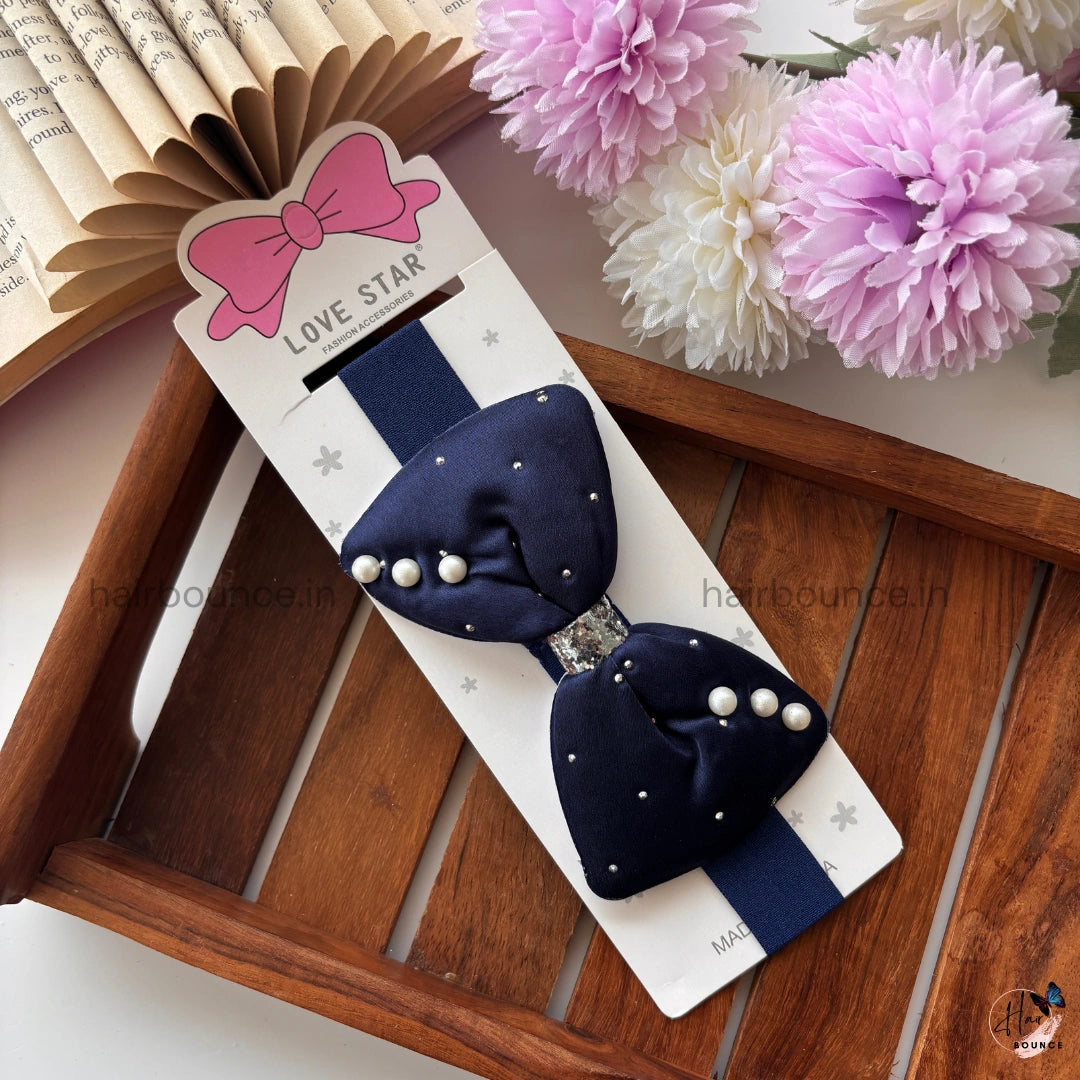 Pearl Bow Newborn Headband