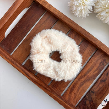 Fluffy Faux Fur Hair Scrunchie – Soft Plush Elastic Hair Tie