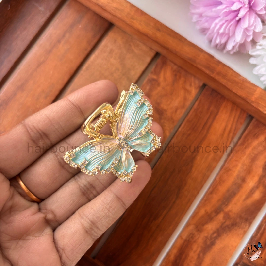Celestial Glow Butterfly Metal Hair Claw – Medium