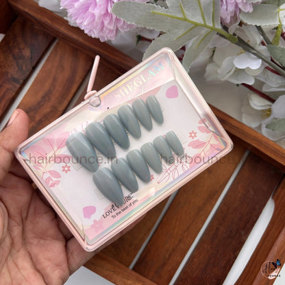 Glossy Solid Color Press-On Nails – Reusable Full Cover Nail Tips