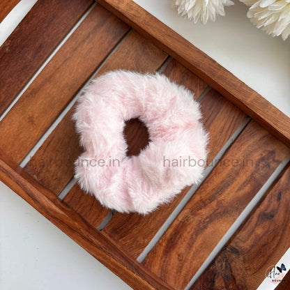 Fluffy Faux Fur Hair Scrunchie – Soft Plush Elastic Hair Tie