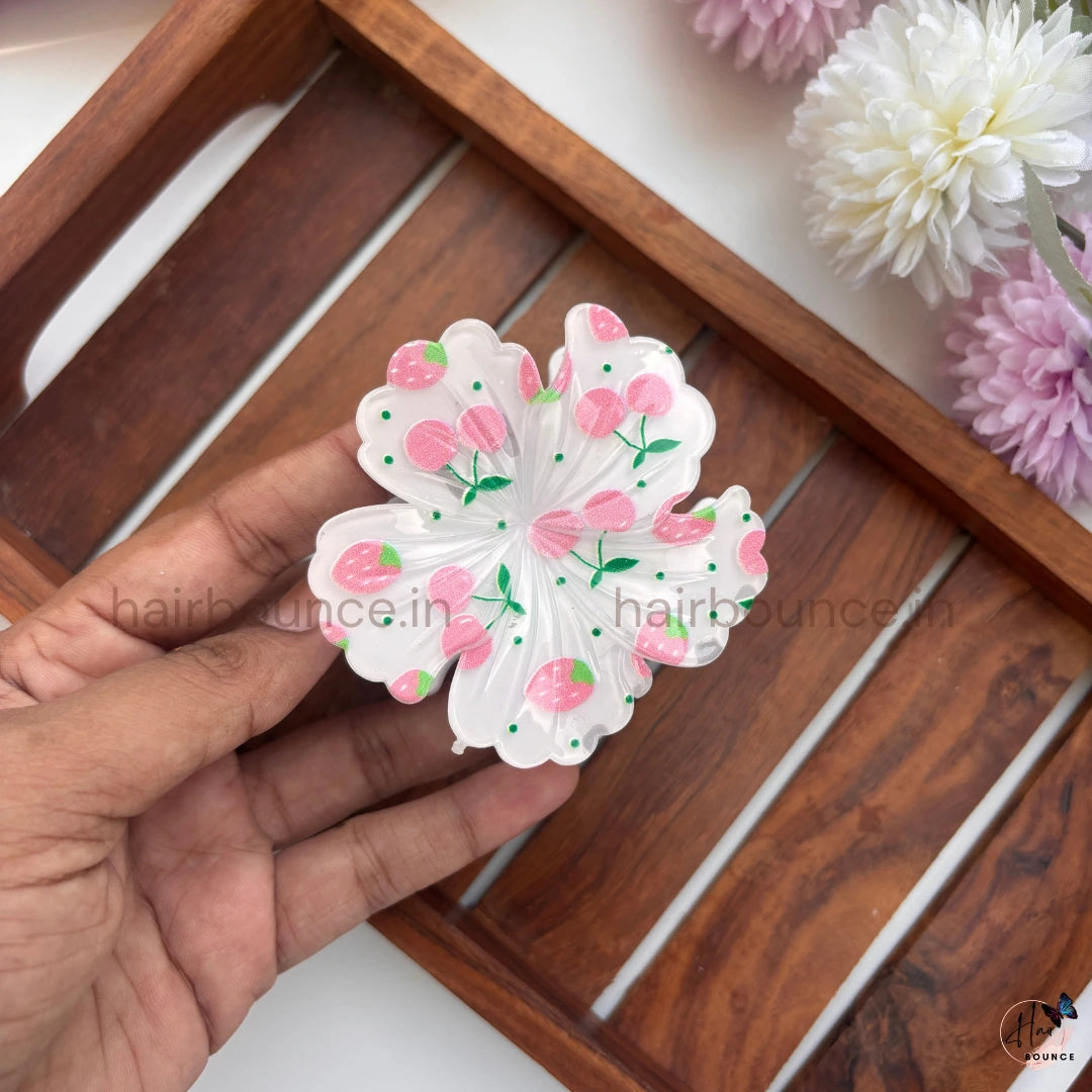 Berry Bloom Floral Hair Claw Clip – Large