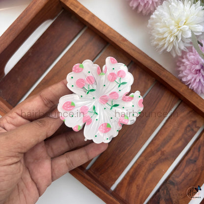 Berry Bloom Floral Hair Claw Clip – Large