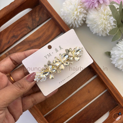 Crystal Butterfly Bloom Center Hair Clip
