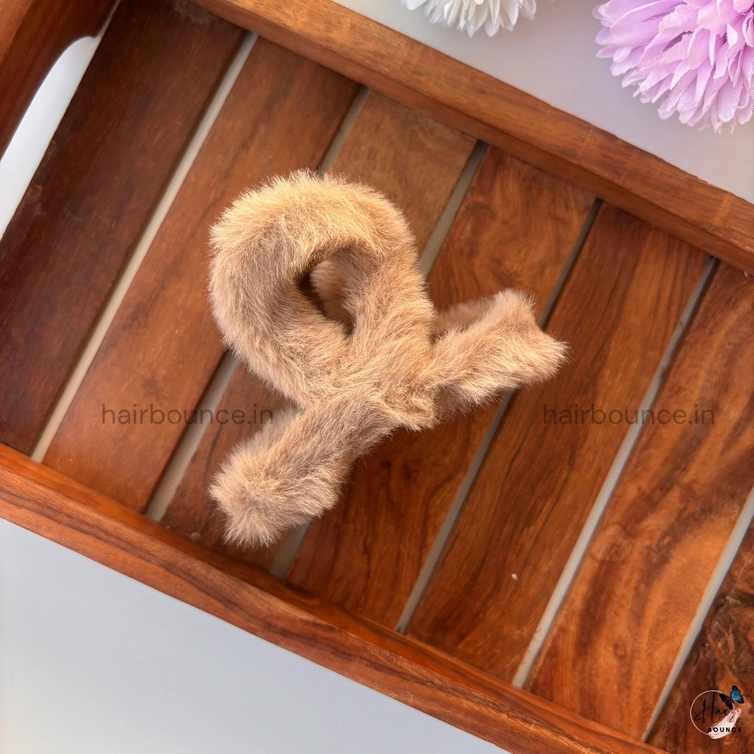 Colourful Loop Fur Hair Claw - Large