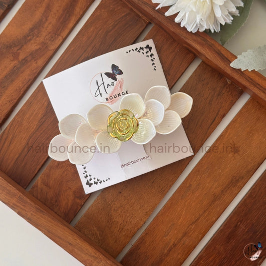 Ivory Pearl Bloom Hair Barrette