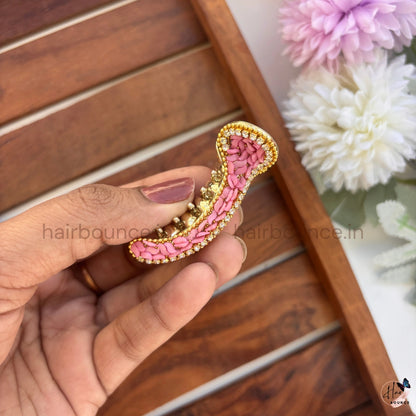 Pastel Mosaic Curved Hair Claw – Luxury Designer Banana Hair Clip