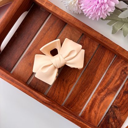 Colourful Matte Finish Bow Hair Claw - Large