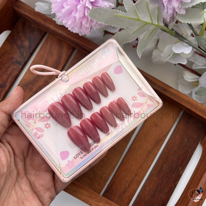 Glossy Solid Color Press-On Nails – Reusable Full Cover Nail Tips
