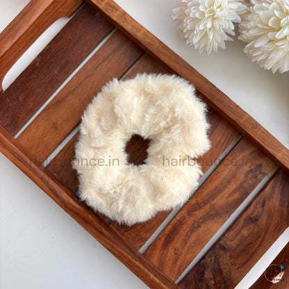 Fluffy Faux Fur Hair Scrunchie – Soft Plush Elastic Hair Tie