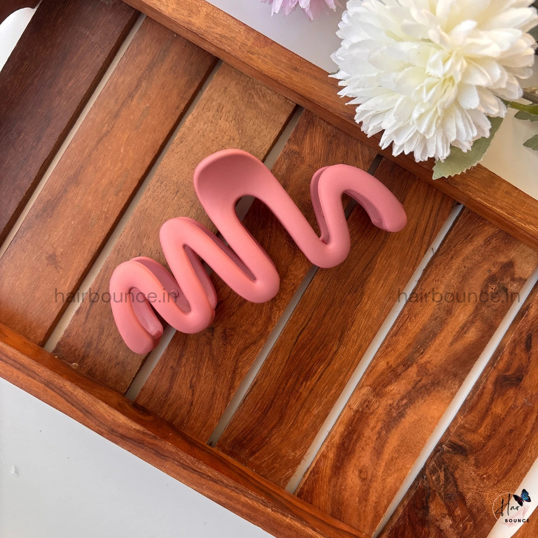 Colourful Zig Zag Smooth Matte Finish Hair Claw - Large