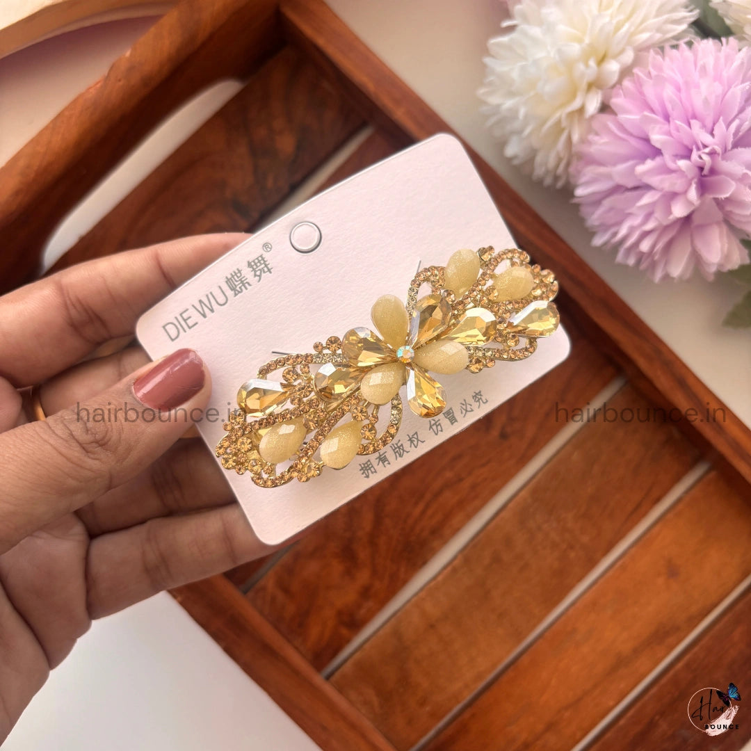 Celestial Bloom Crystal Hair Clip