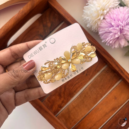 Celestial Bloom Crystal Hair Clip