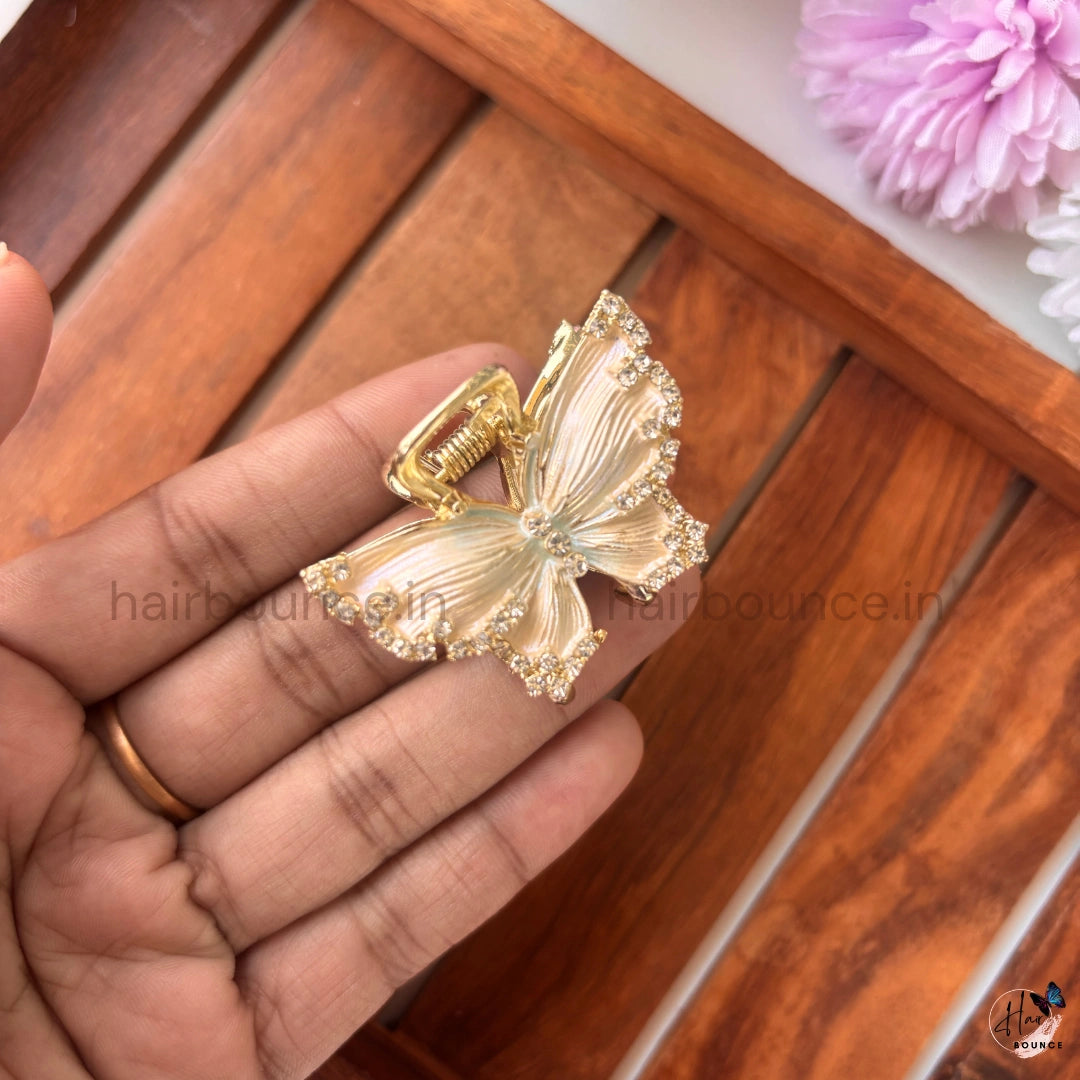Celestial Glow Butterfly Metal Hair Claw – Medium