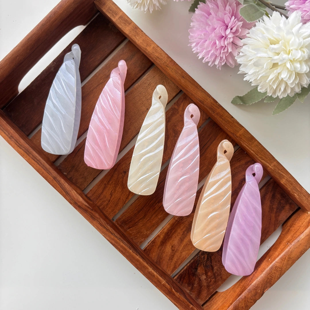 Pastel Swirl Shine Banana Clip - Medium