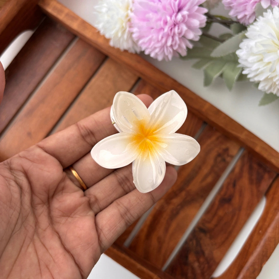 Shiny Lily Flower Hair Claw - Medium