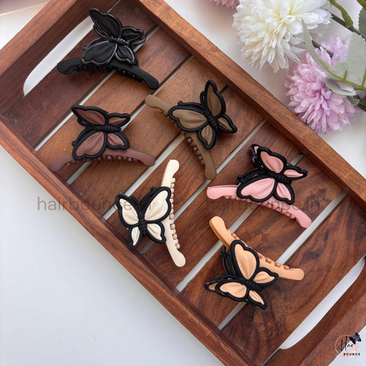 Matte Butterfly Hair Claw – Medium