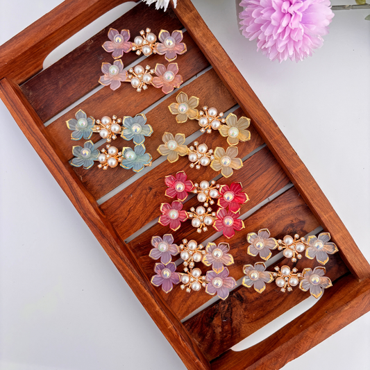 Pearl Blossom Hair Clip - Set of 2