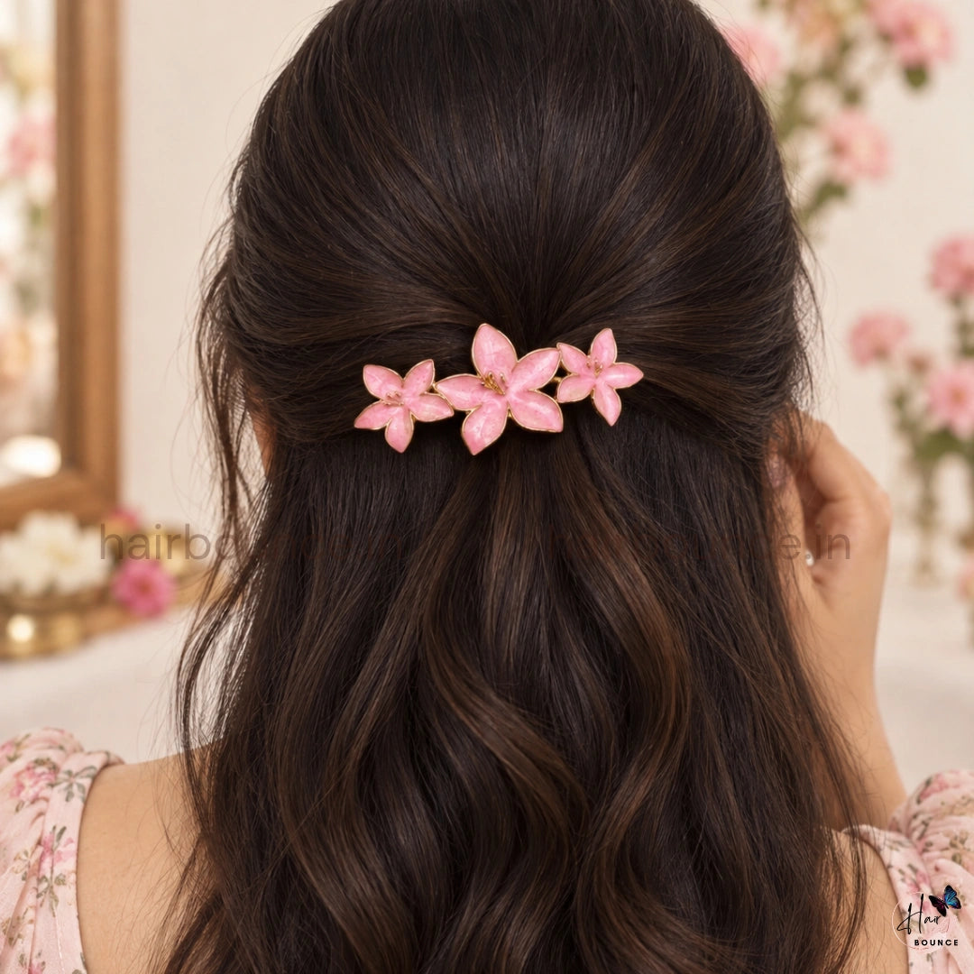 Lily Blossom Center Hair Clip – Triple Flower