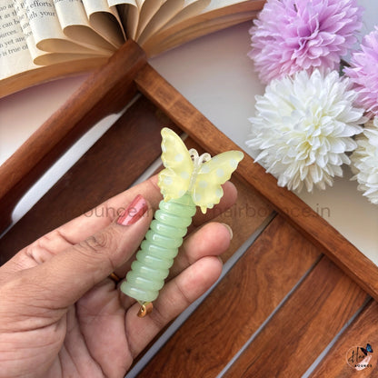 Pastel Butterfly Spiral Hair Tie