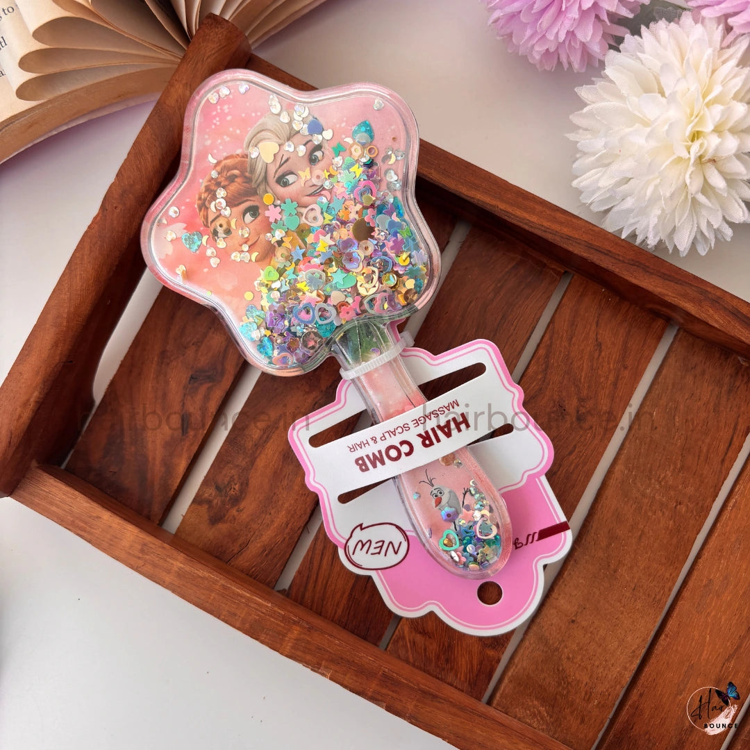 Cute Glitter Liquid Hair Comb for Kids – Cartoon Edition / Random Colour