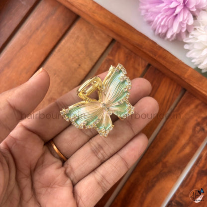 Celestial Glow Butterfly Metal Hair Claw – Medium
