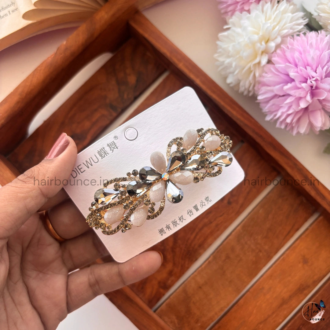 Celestial Bloom Crystal Hair Clip