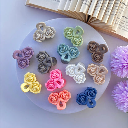 Mini Double Rose Hair Claw - Small