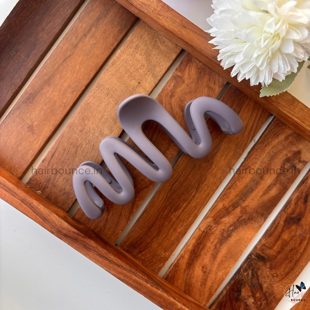 Colourful Zig Zag Smooth Matte Finish Hair Claw - Large