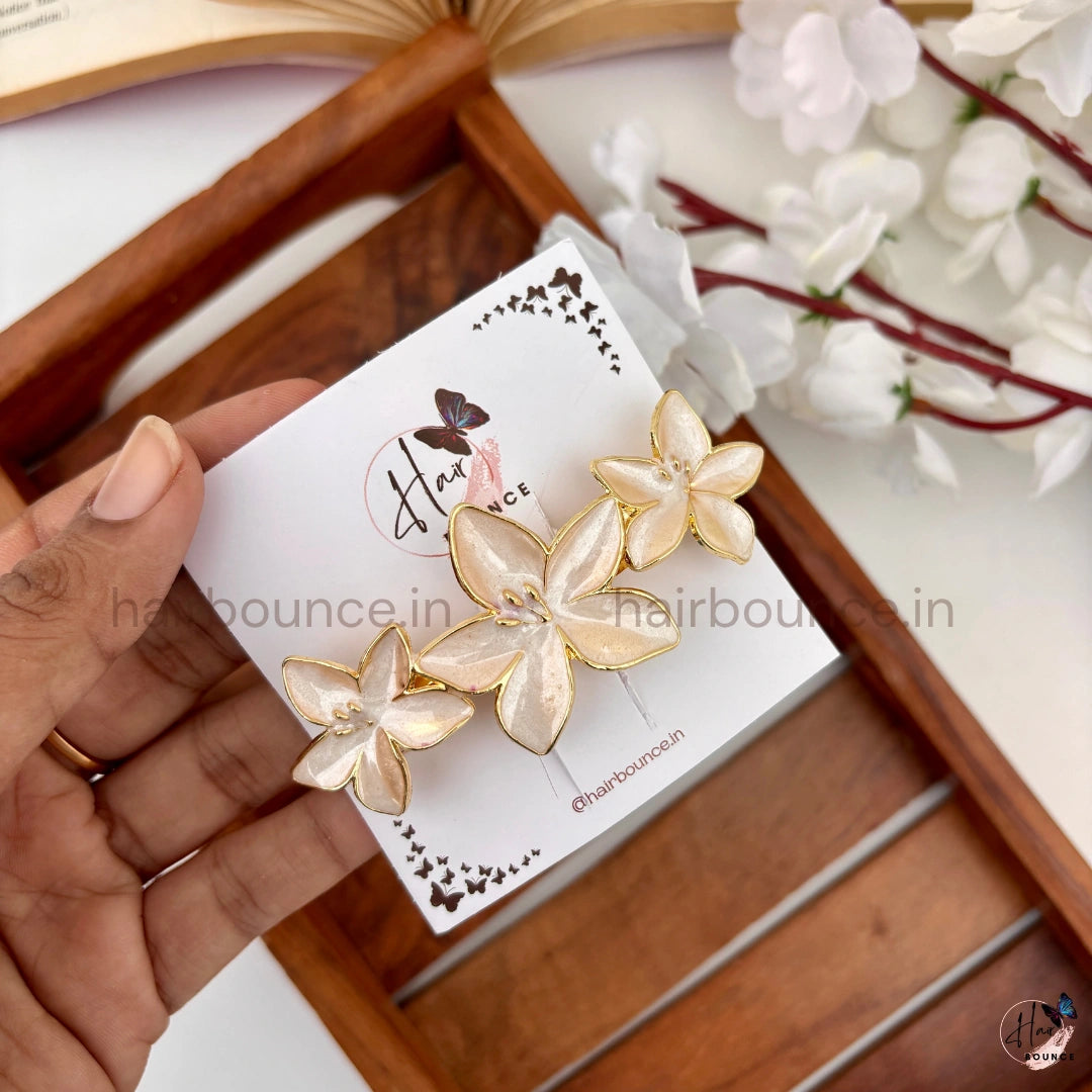 Lily Blossom Center Hair Clip – Triple Flower