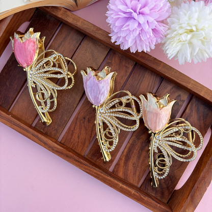 Graceful Lotus Hair Claw – Large