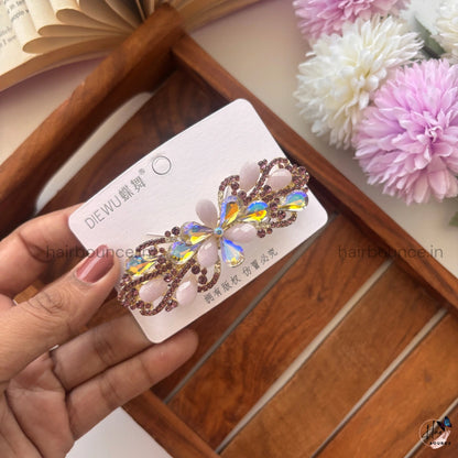 Celestial Bloom Crystal Hair Clip
