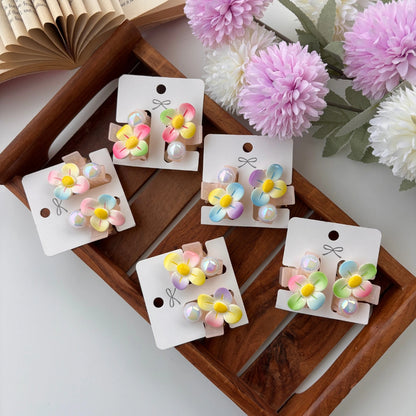 Pastel Bloom Flower Hair Claw – Pack of 2