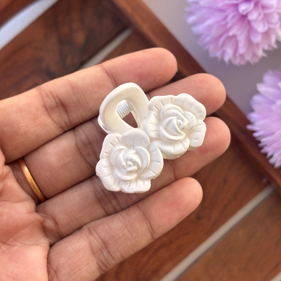 Mini Double Rose Hair Claw - Small