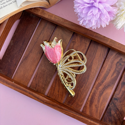 Graceful Lotus Hair Claw – Large