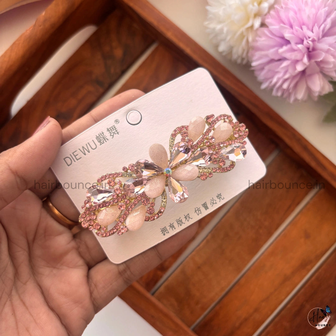 Celestial Bloom Crystal Hair Clip