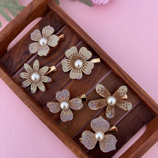 Golden Glow Pearl Alligator Clip