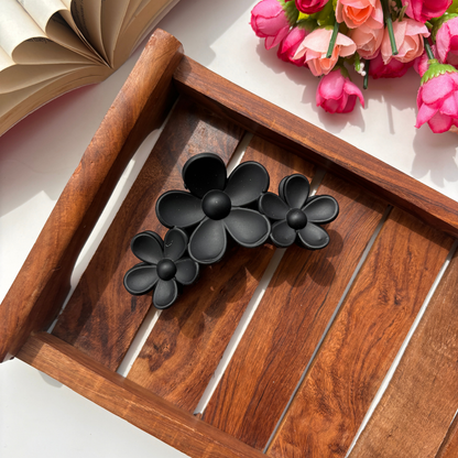 Triple Flower Matte Finish Hair Claw - Large