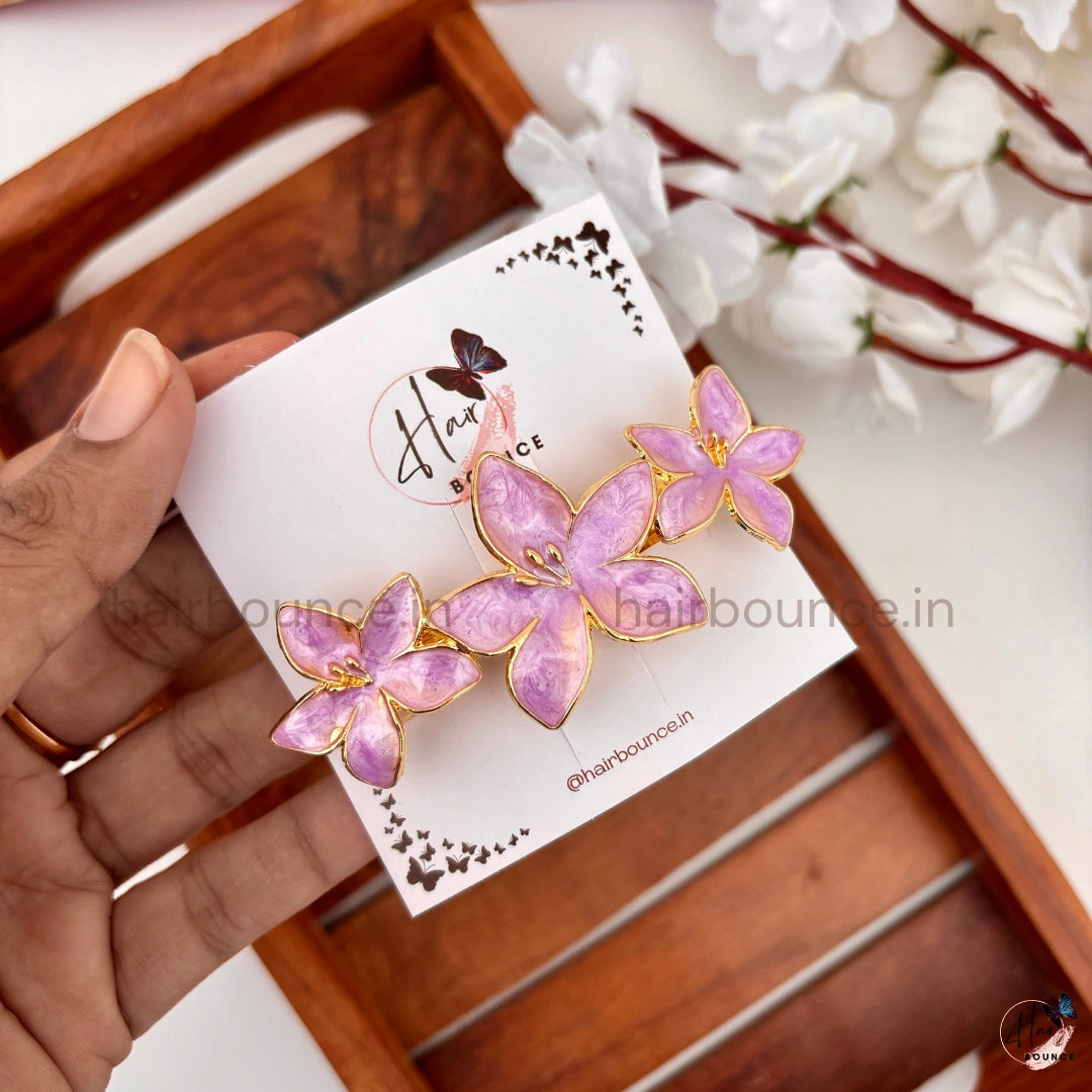 Lily Blossom Center Hair Clip – Triple Flower
