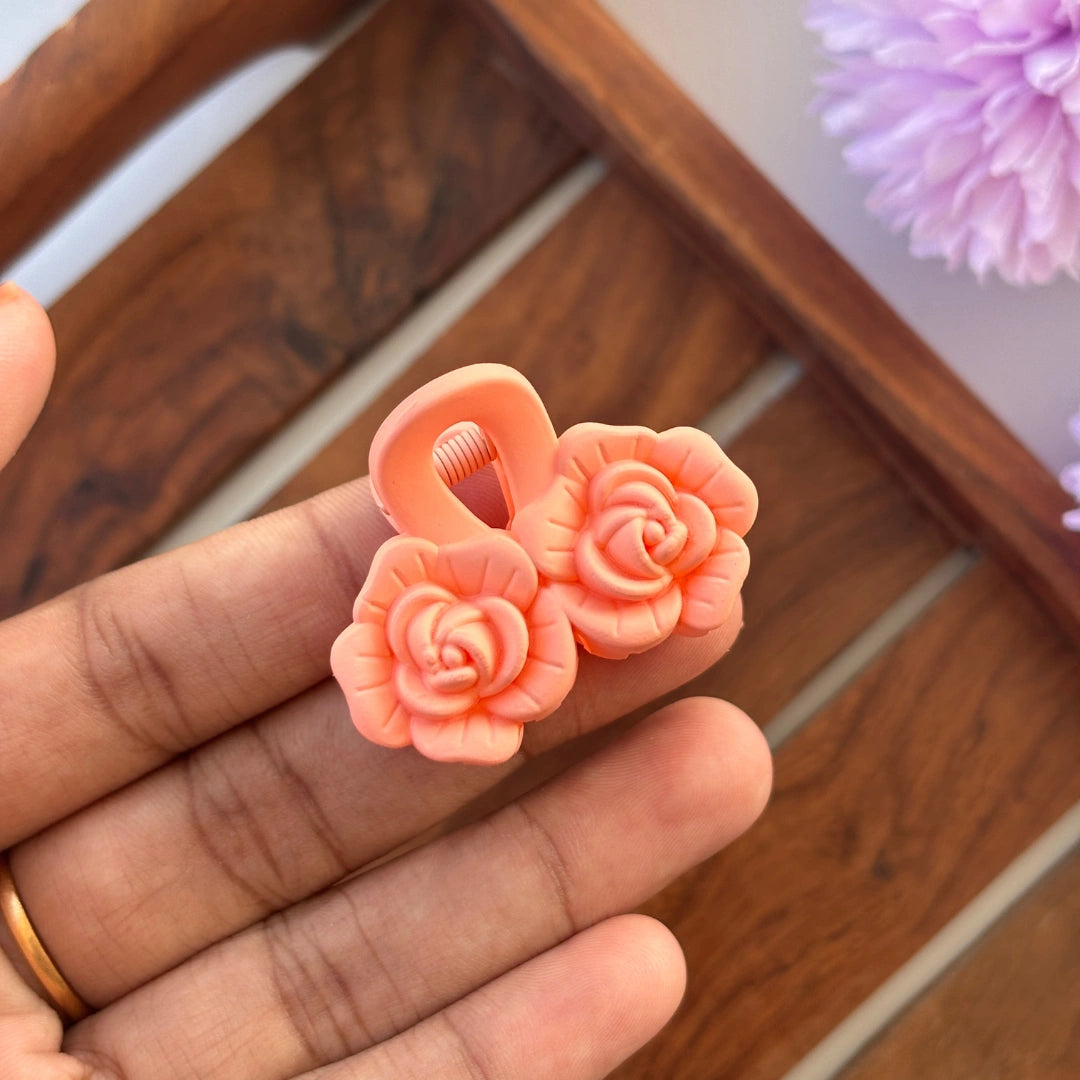 Mini Double Rose Hair Claw - Small