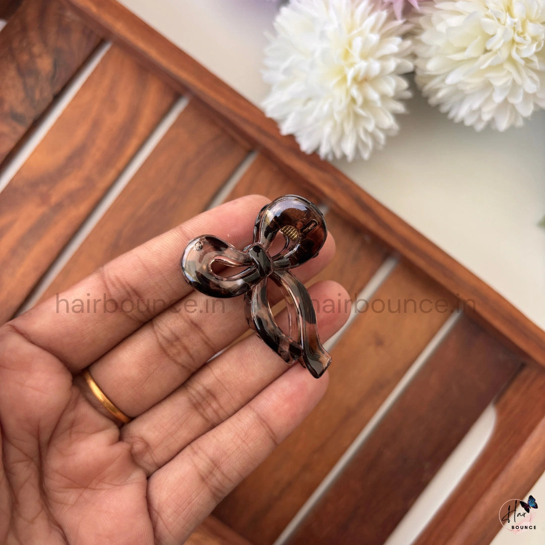 Glossy Bow Hair Claw – Small