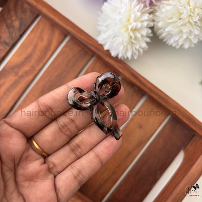 Glossy Bow Hair Claw – Small