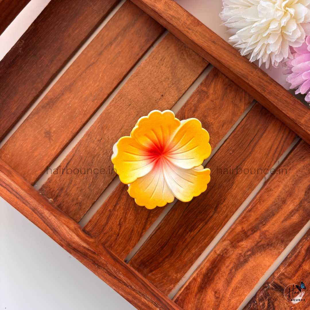 Dual Shade Hibiscus Hair Claw - Medium